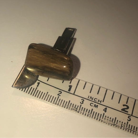 Vtg 50’s petrified wood cuff links harvey avedon patent 2920363 mid century .9” - Picture 5 of 6
